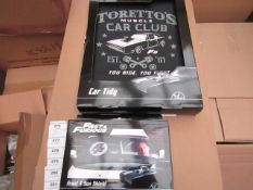 Fast and Furious car tidy and frost and sun shield, new and boxed.