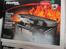 Master Lock 1200 5.2ltr 30 mins fire protection security chest, new and boxed, RRP £43