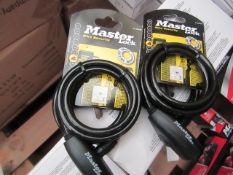 2x Master Lock level 4 security 1.8mtr Bike locks, new