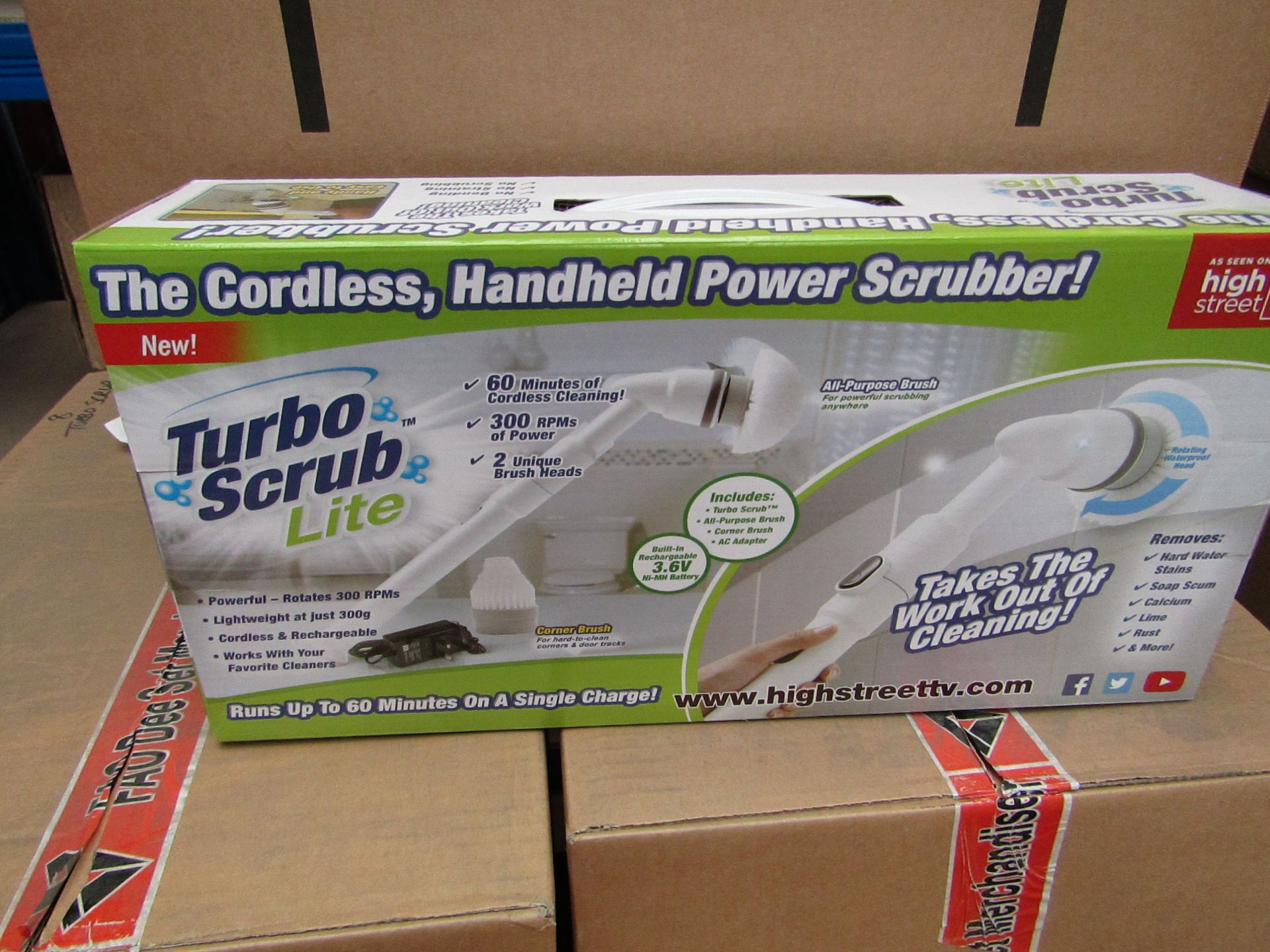 | 1X | TURBO SCRUB LITE CORDLESS HAND HELD POWER SCRUBBER | NEW AND BOXED | SKU C5060191467476 | RRP