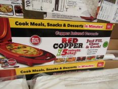 | 1X | RED COPPER ELECTRIC MEAL MAKER | UNCHECKED AND BOXED | NO ONLINE RE-SALE | SKU - | RRP £29.99