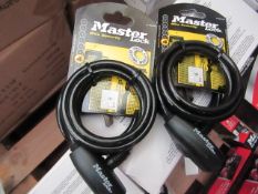 2x Master Lock level 4 security 1.8mtr Bike locks, new