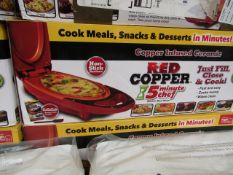 | 1X | RED COPPER ELECTRIC MEAL MAKER | UNCHECKED AND BOXED | NO ONLINE RE-SALE | SKU - | RRP £29.99