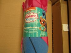 Simmer and Shine fleece blanket, new and packaged.