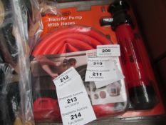 Stag Tools transfer pump with hoses, new and packaged.