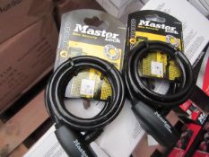 2x Master Lock level 4 security 1.8mtr Bike locks, new