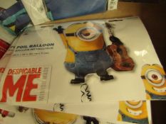 12 x Despicable Me Minion Foil Balloons. 66cm x 71cm each. New & packaged. RRP £5.99 Each. & 2 x