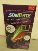 | 1X | STARTASTIC ACTION LASER PROJECTOR WITH 6 LASER MODES | NEW AND BOXED | SKU C5060191465304 |