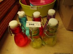 6 x Small Glass Storage Bottles see image