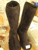 Faux Suede Black Boots size 3 new