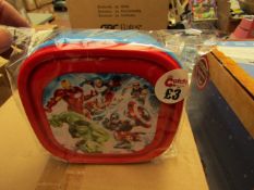 Box of 24 Marvel Plastic Snack boxes. New & Packaged. RRP £3 each