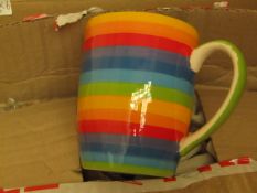 6 x Shared Earth Rainbow Ceramic Mugs new