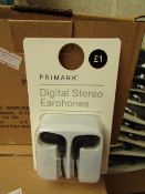 12 x Primark Digital Stereo Earphones new & packaged