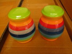 4 x Shared Earth Rainbow Salt & Pepper Shakers