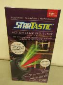 | 1X | STARTASTIC ACTION LASER PROJECTOR WITH 6 LASER MODES | NEW AND BOXED | SKU C5060191465304 |