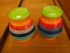 4 x Shared Earth Rainbow Salt & Pepper Shakers