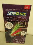 | 1X | STARTASTIC ACTION LASER PROJECTOR WITH 6 LASER MODES | NEW AND BOXED | SKU C5060191465304 |