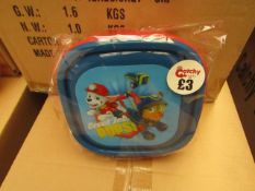 Box of 24 Paw Patrol Plastic Snack boxes. New & Packaged. RRP £3 each