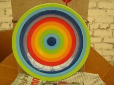 6 x Shared Earth Rainbow Ceramic Side/Small Plates new