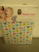 1 x Pharaoh Linen Brushed Cotton Cot Sheet Set inc Flat Sheet Cotton Sheet & Pillow case new &