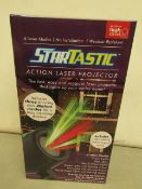 | 1X | STARTASTIC ACTION LASER PROJECTOR WITH 6 LASER MODES | NEW AND BOXED | SKU C5060191465304 |