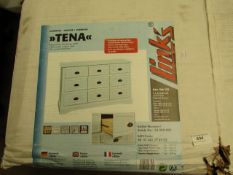 Tena Links 9 Drawer White Dresser 134cm x 40cm 80cm boxed unchecked