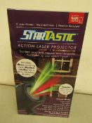 | 1X | STARTASTIC ACTION LASER PROJECTOR WITH 6 LASER MODES | NEW AND BOXED | SKU C5060191465304 |