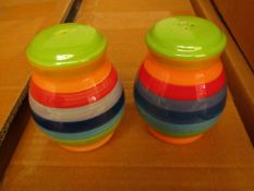 4 x Shared Earth Rainbow Salt & Pepper Shakers