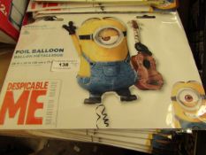 15 x Despicable Me Minion Foil Balloons. 66cm x 71cm each. New & packaged. RRP £5.99 Each.