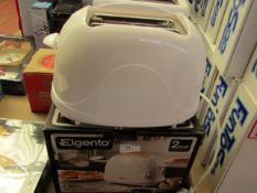 Elgento 2 Slice White Toaster tested working boxed