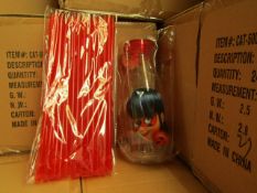 24 x Be Miraculous Lady Bug Milk Bottles with Straws. RRP £8 each New & Packaged