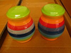 4 x Shared Earth Rainbow Salt & Pepper Shakers