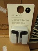 12 x Primark Digital Stereo Earphones new & packaged