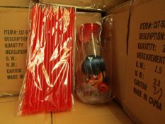 24 x Be Miraculous Lady Bug Milk Bottles with Straws. RRP £8 each New & Packaged