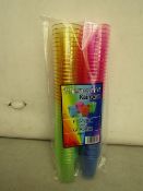 5 x packs of 80 per pack Rainbow Plastic Shot Glasses new & packaged