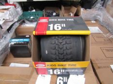 Box of 2x Bell 16" Kids Bike tyres, new and boxed