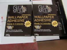 Box of 20x 200g packets of Glamour Effect extra strong Universal wall paper adhesive, new