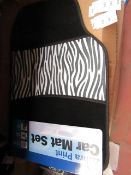 Full Set of Zebra Print car mats, new