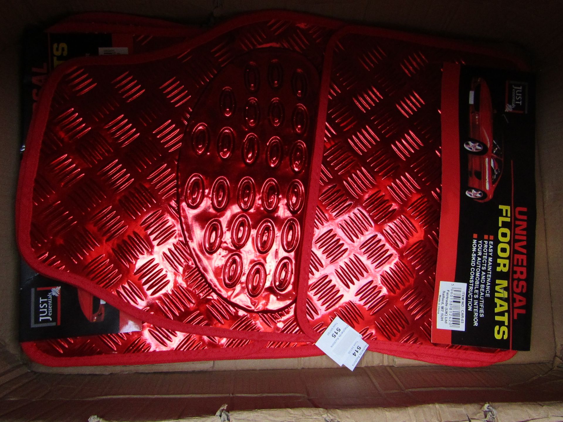 Full Set of Red Metallic effect car mats, new