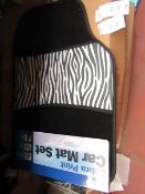 Full Set of Zebra Print car mats, new