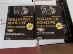 Box of 20x 200g packets of Glamour Effect extra strong Universal wall paper adhesive, new