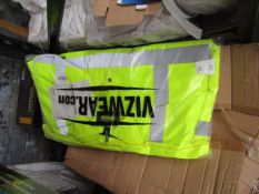 Vizwear yellow parka, size 3XL, new and packaged.