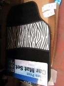 Full Set of Zebra Print car mats, new