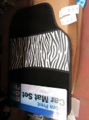 Full Set of Zebra Print car mats, new