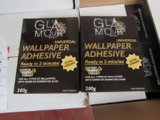 Box of 20x 200g packets of Glamour Effect extra strong Universal wall paper adhesive, new