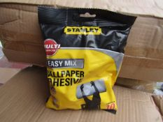 5x Bags of Stanley Easy mix wall paper adehsive, each bag hangs up to 10 rolls, new