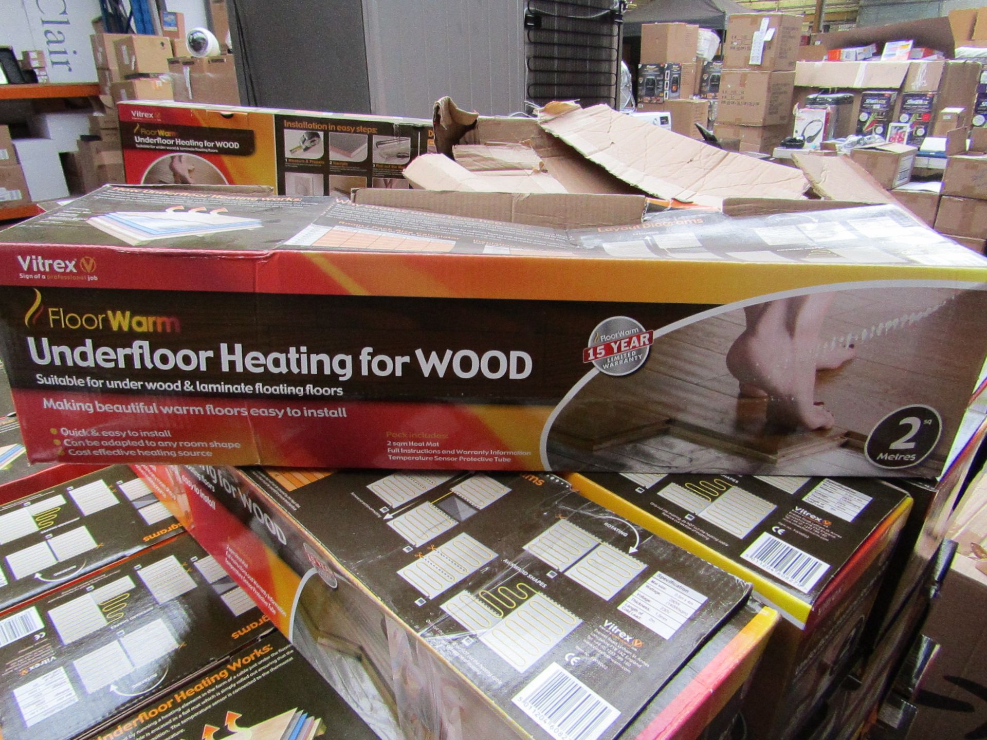 5x Vitrex Floor Warm 2m2 underfloor heating for wood, new and boxed.