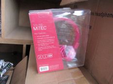 5x Sound MiTEC headphones, new and packaged.