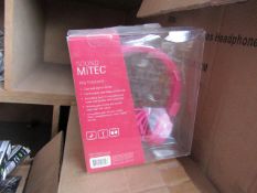 5x Sound MiTEC headphones, new and packaged.