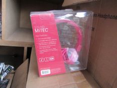 5x Sound MiTEC headphones, new and packaged.